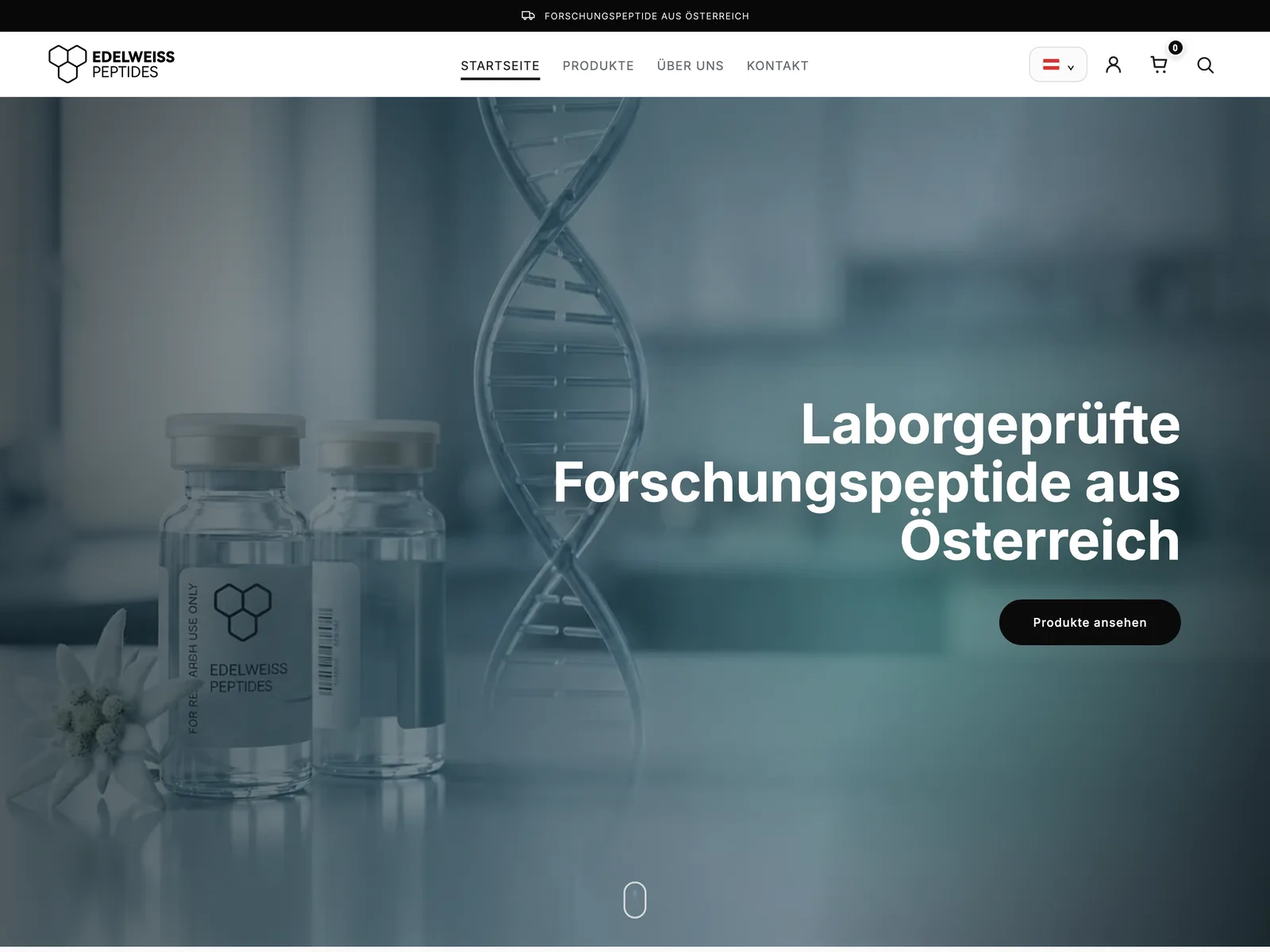 Startseite von Edelweiss Peptides