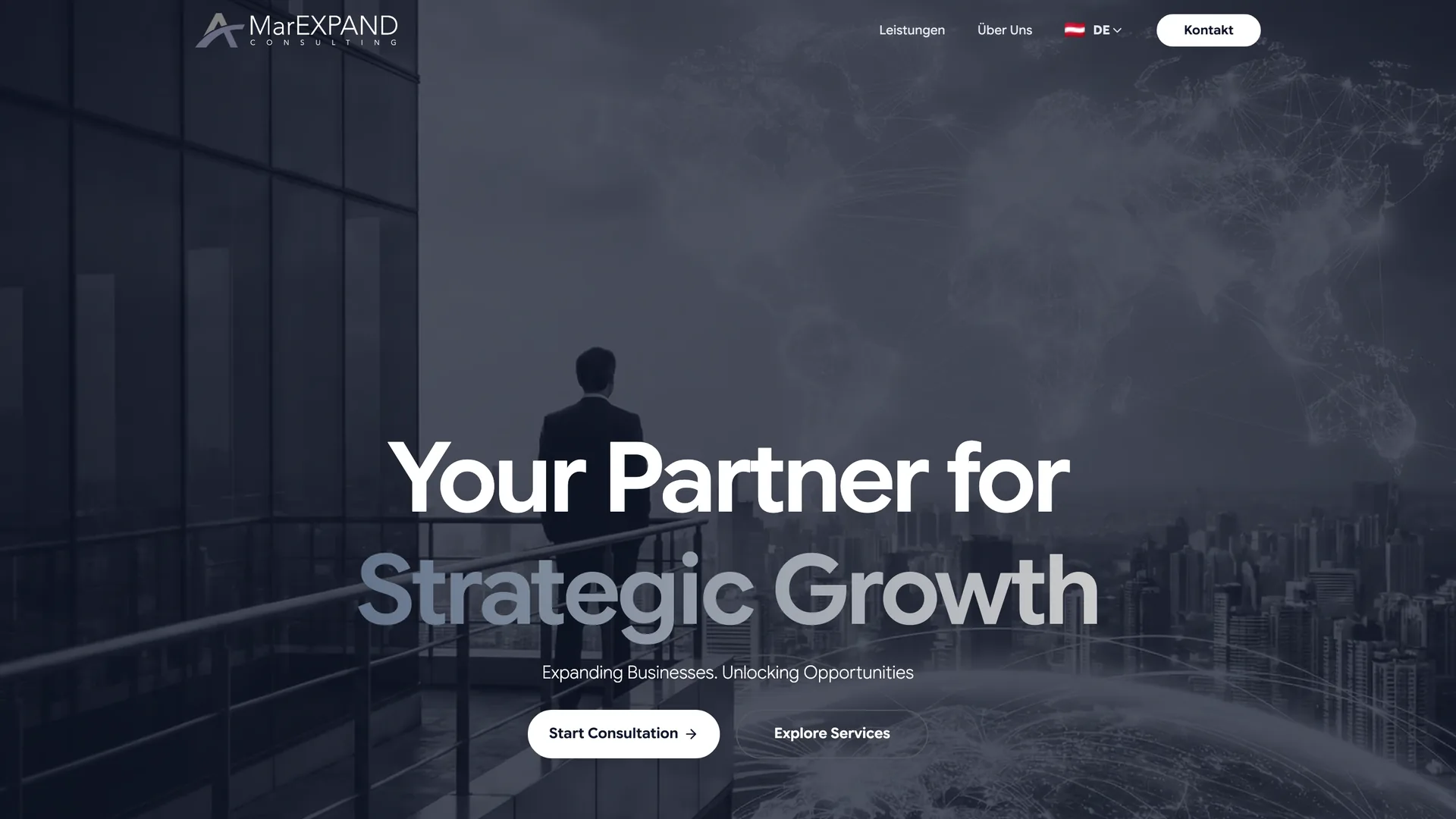 Startseite von MarEXPAND Consulting auf dem Desktop