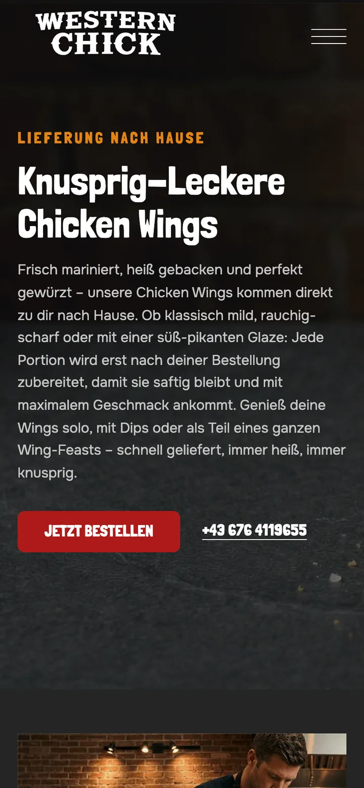 Western Chick, mobile Ansicht
